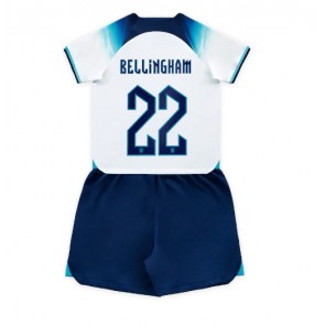 Anglia Jude Bellingham #22 Koszulka Podstawowych Dziecięca MŚ 2022 Krótki Rękaw (+ Krótkie spodenki)